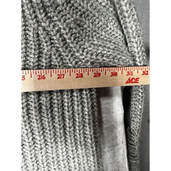 ZARA Chunky Knit Distressed Gray Mock Neck Oversized Sweater Women’s Size Small - Picture 6 of 7